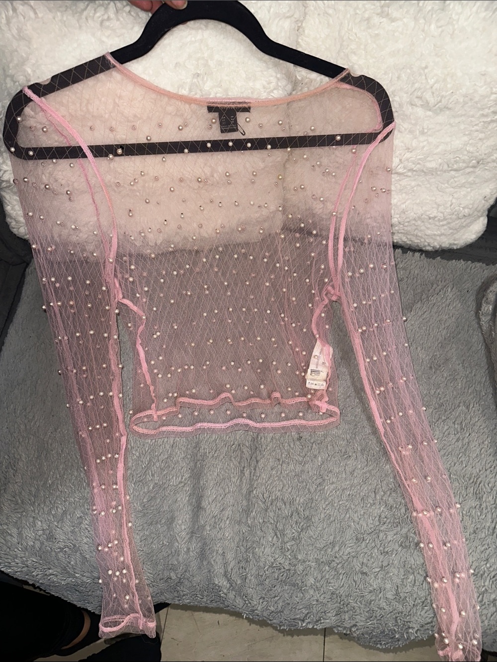 Sheer marbled long sleeve
